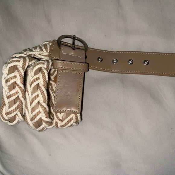 3 Talbots boho belts. Woven, canvas, leather. Size 34 (M/L). White, black, beige - Picture 4 of 5